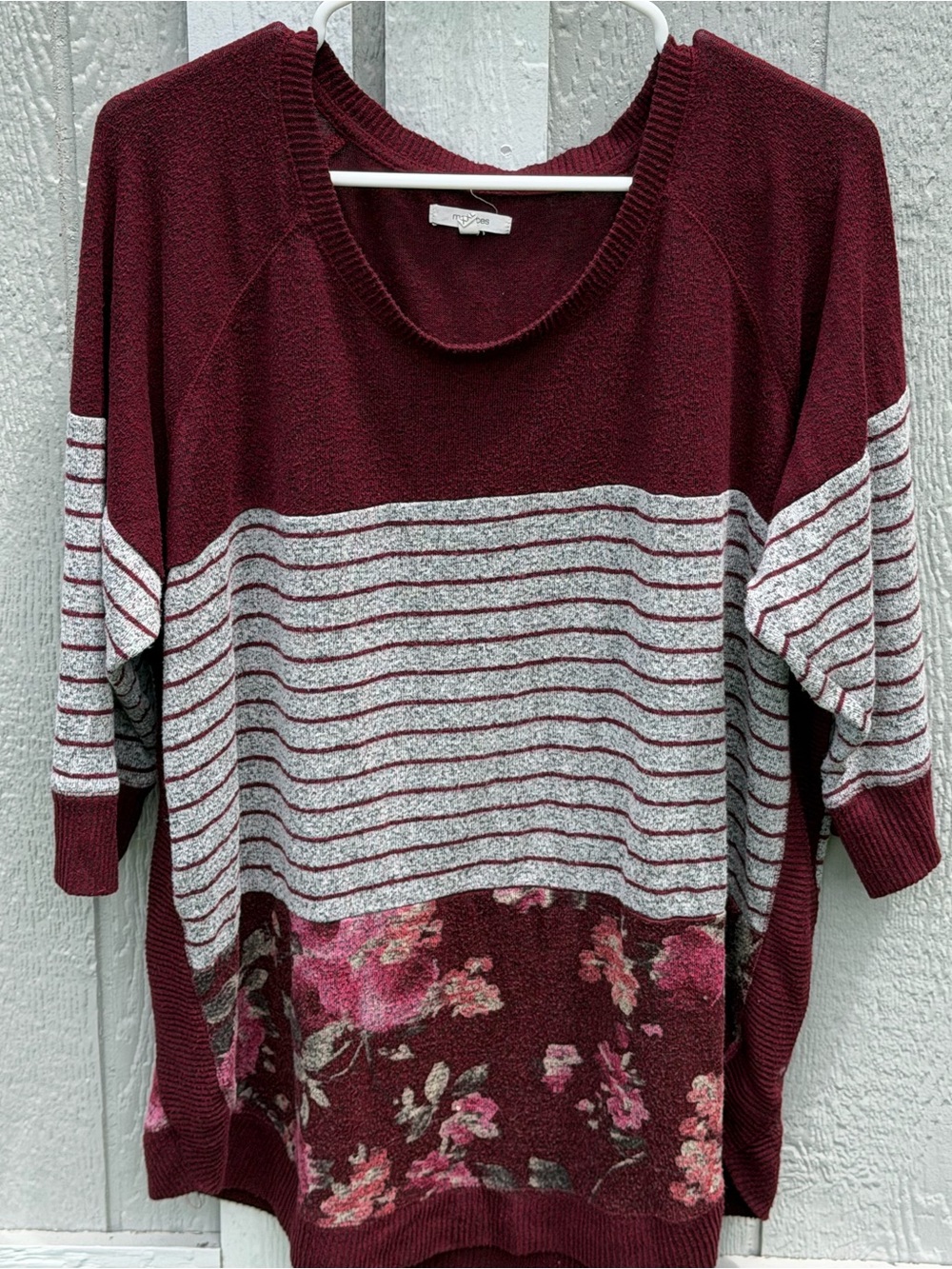 XXL - Maurices Burgundy Knit Sweater Top